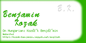 benjamin kozak business card